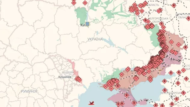 Онлайн-карта бойових дій в Україні: де точаться бої на 14.08.2026